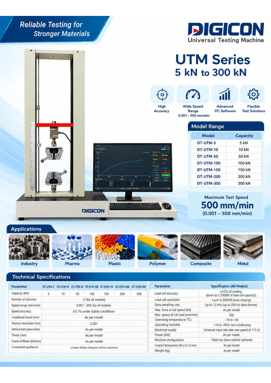 Universal Testing Machine catalogue front cover